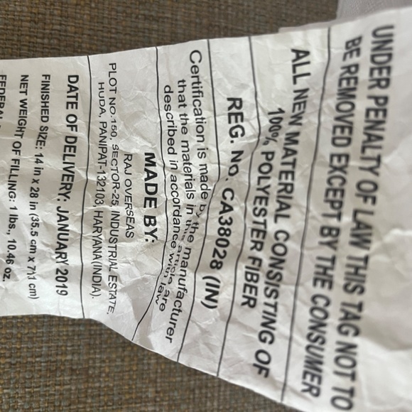 Opal House Blue Pillow w Red Trim - Picture 6 of 7